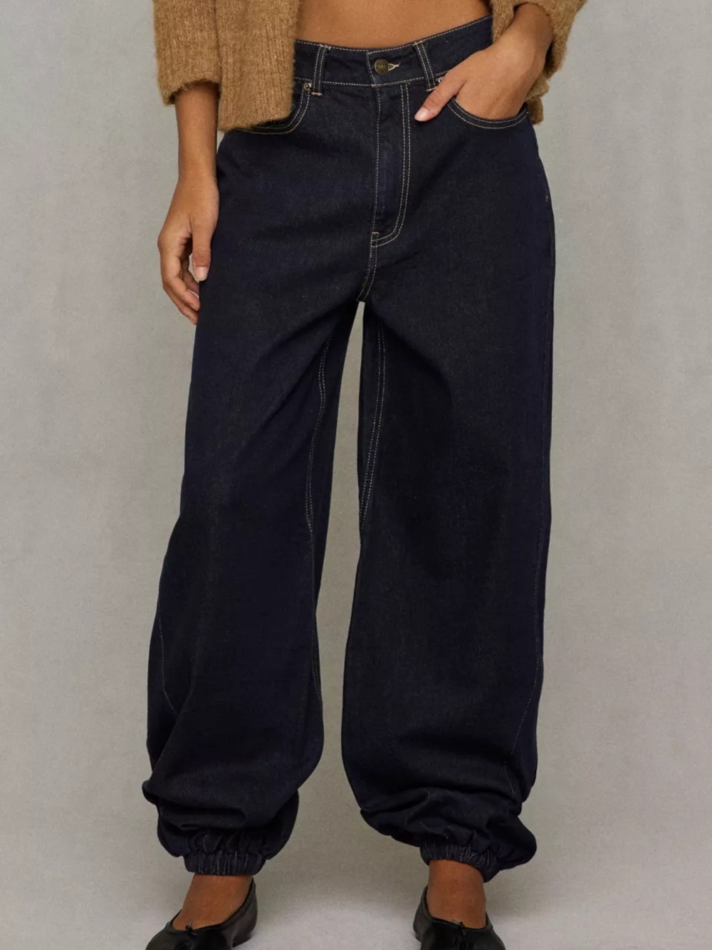Steve Madden Dark Blue bubble denim pants